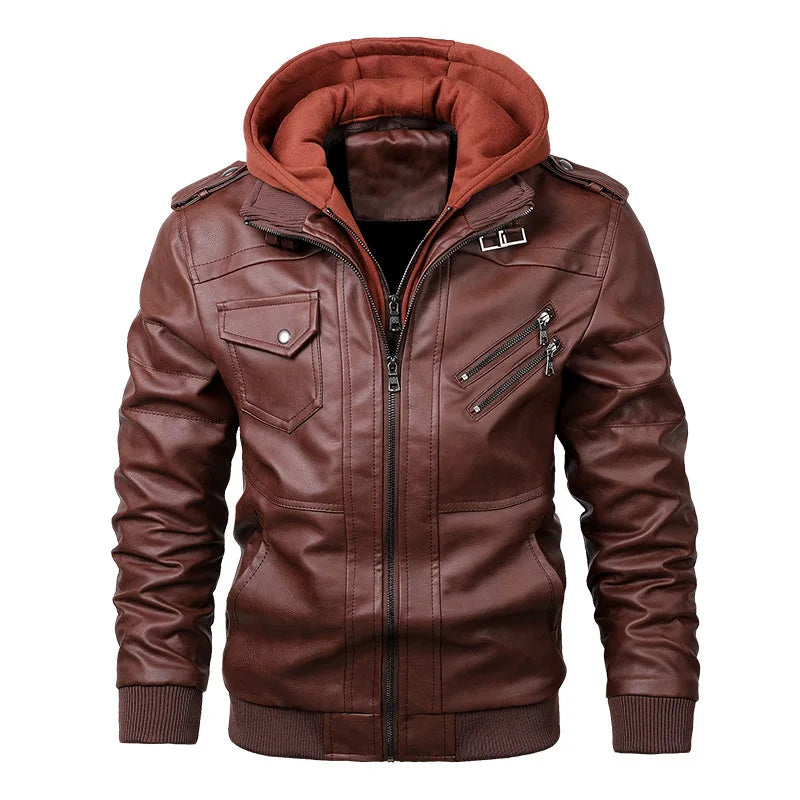Nueva chaqueta de cuero para hombre KB, estilo casual de otoño, chaqueta de motociclista de poliuretano, abrigo de cuero, ropa de marca, talla UE SA722