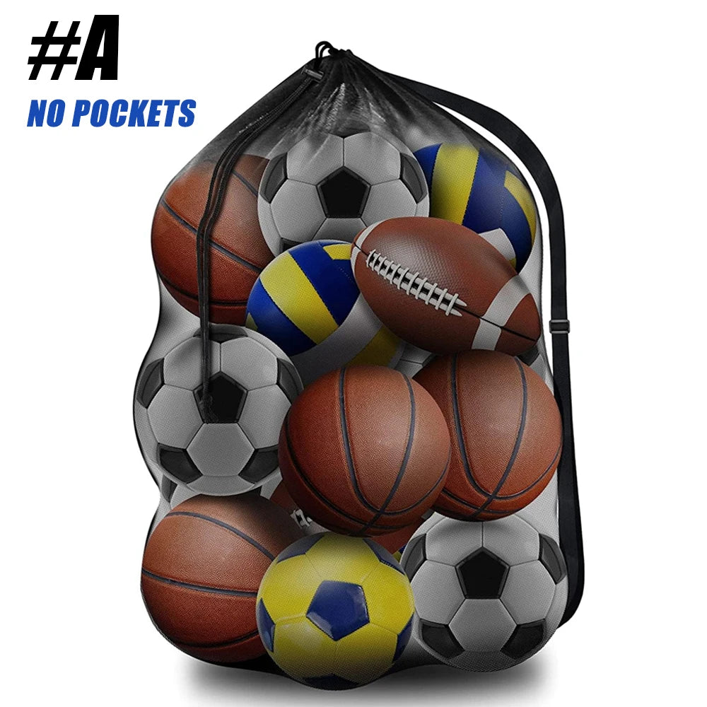 Extra Large Sports Ball Bag Mesh Soccer Ball Bag Heavy Duty Drawstring Bags Team Work Holding for Basketball,Volleyball,Baseball