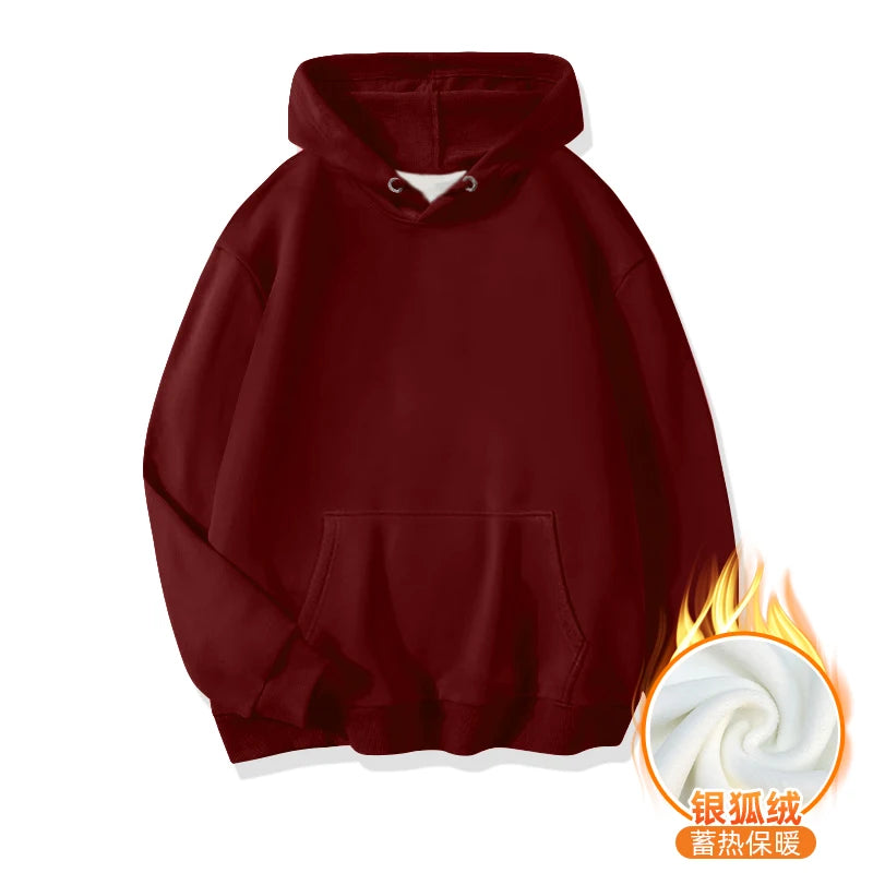 LEGIBLE Damska bluza z kapturem jesienno-zimowa oversize, ocieplana, luźna bluza z polarem