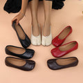 Women's Artificial Leather Slip-On Toe Separator Loafers Flat Shoes