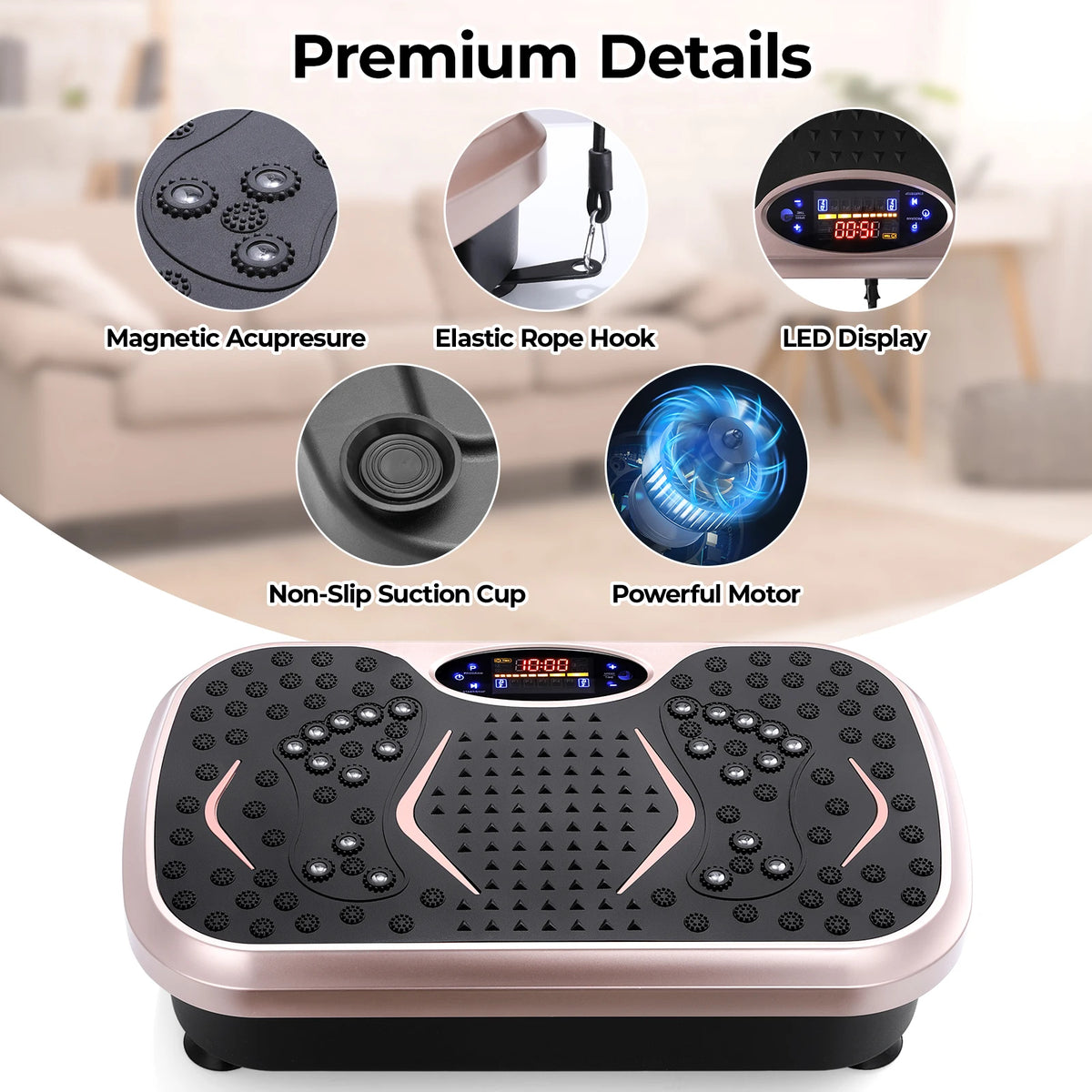 Máquina de ejercicios con plataforma vibratoria, plataforma vibratoria para drenaje linfático, plataforma de fitness para entrenamiento de cuerpo completo