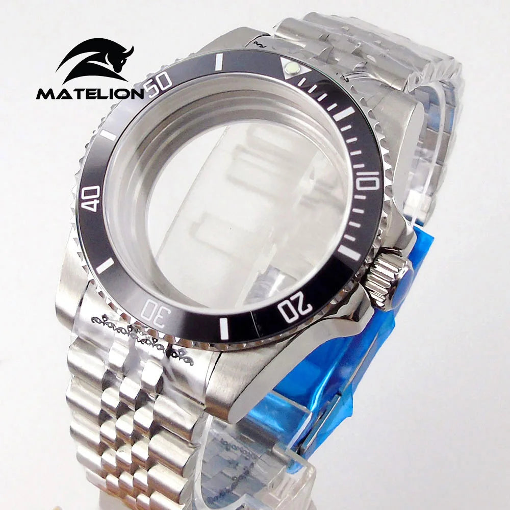 Koperta do zegarka Matelion 200M do nurkowania 40mm, pasuje do mechanizmów NH35 NH36 NH34 GMT ETA 2824 PT5000, bransoleta typu Jubilee, szkło szafirowe, zapięcie przesuwne