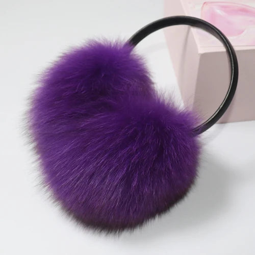 Real Fox Raccoon Fur Hang Ear Cover Warm Winter Earmuffs Headwear Ear Muffs Earmuffs Cold Ear Warmer Ear Protection Headband