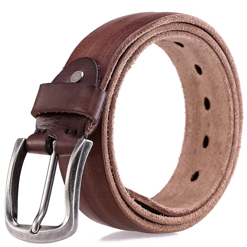 Vintage Belts for Mens Luxury 100% Real Full Grain Genuine Leather 2020 Jeans Cowboy Casual 3.8 Cm Gray 125cm 130