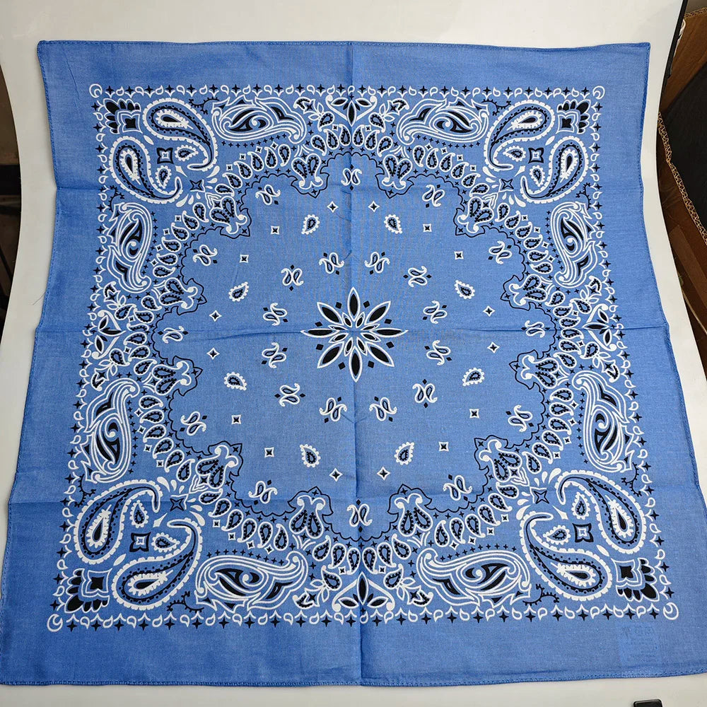 New Fashion Hip Hop 100% Cotton Bandana Square Scarf 55cm*55cm Black Red Paisley Headband Printed for Women/Men/Boys/Girls
