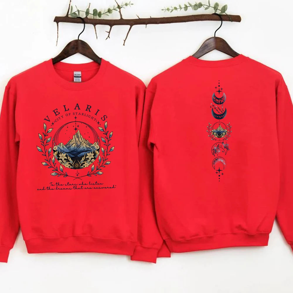 Velaris ACOTAR Sweatshirt Velaris City of Starlight Front and Back Print SJM Hoodie Night Court Sarah J Mass Crewneck Sweatshirt