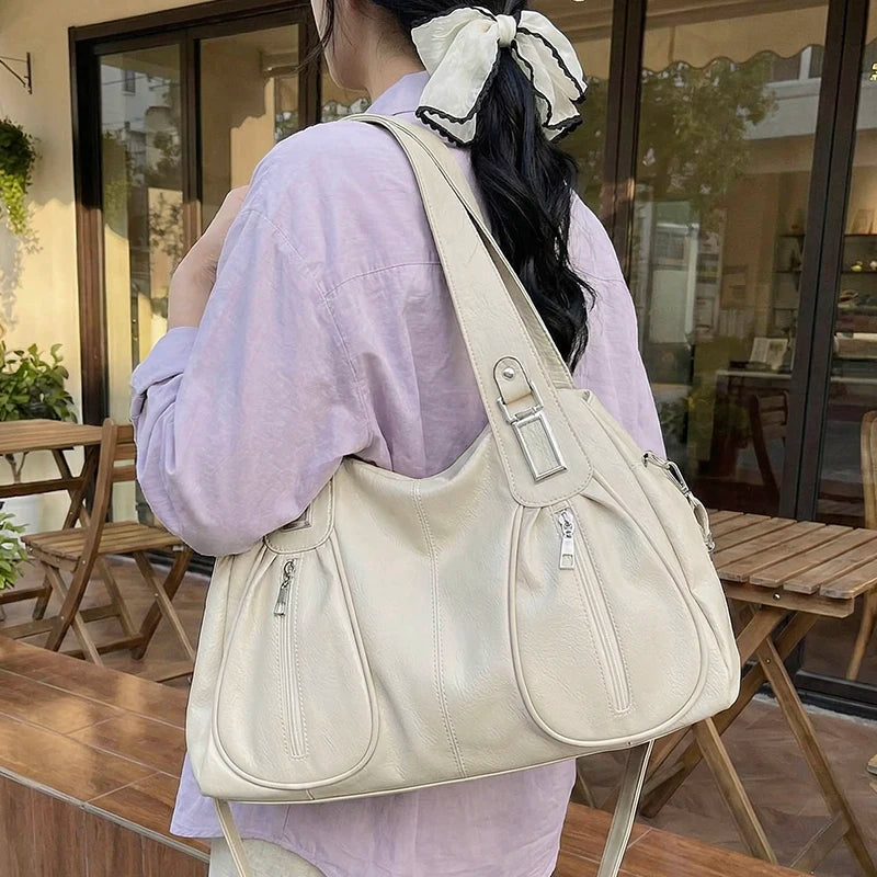 PU Leather Large Capacity Casual Tote Bag for Women