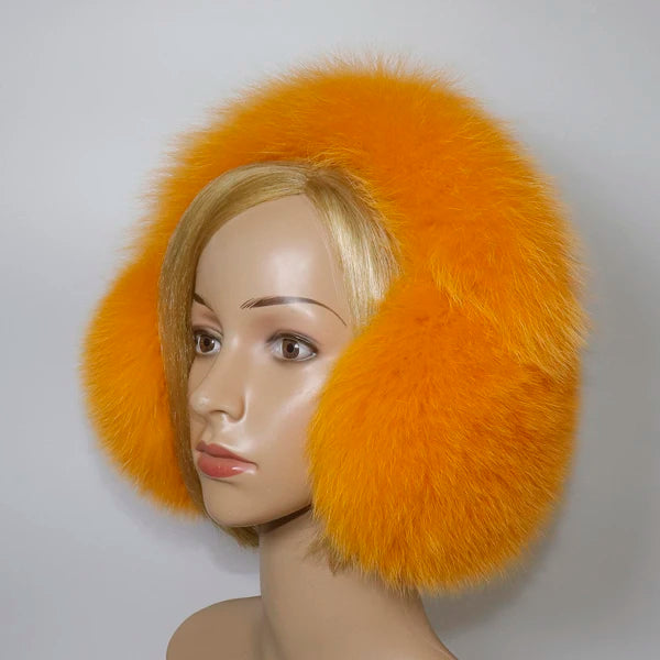 Real Fox Fur Earmuffs for Winter Women Warm Natural Raccoon Fur Earmuffs Girls Ear Warmer Genuine Fur Scarves Plush Ear Muff