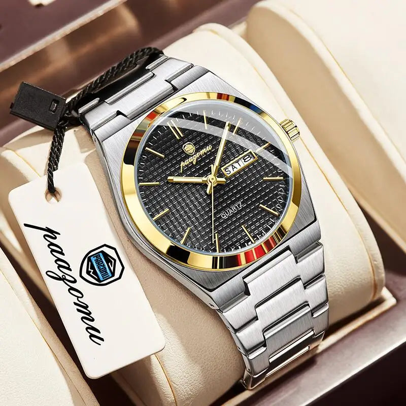 Customized Watch PAAZOMU Luxury Men Clock Fashion Luminous Waterproof Chronograph Date Watch for Man Quartz Men's Watches Reloj