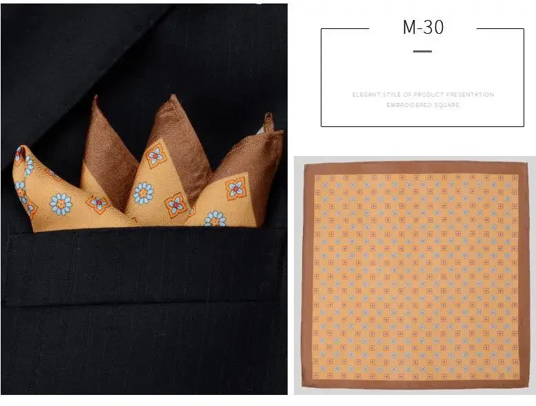 Men Silk Pocket Square British Style Suit Chest Flower Wedding Fashion Business Formal