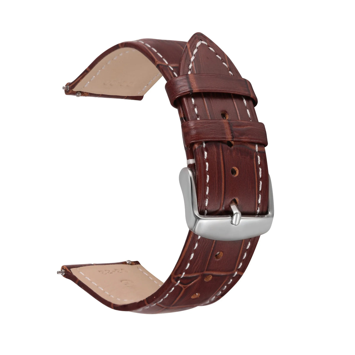Correa de reloj UTHAI Z20 con patrón de cocodrilo, 14 mm, 16 mm, 18 mm, 20 mm, 22 mm, 24 mm, con hebilla de metal plateado, correa para reloj de mujer y hombre