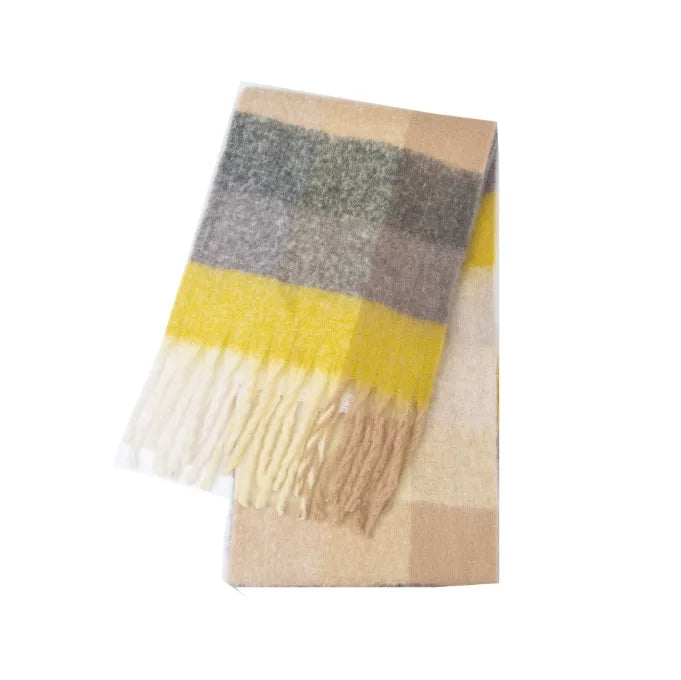 2026 Winter Thick Warm Scarf Women Cashmere Shawl and Wraps Pashmina Neckerchief Bufanda Female Rainbow Hairy Tessel Echarpe New