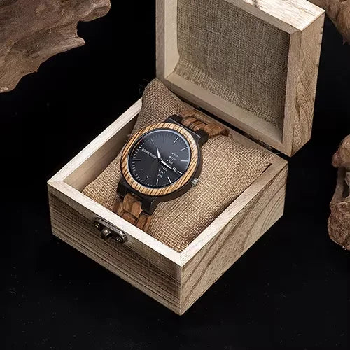 BOBO BIRD Wood Watch Men Women Quartz Week Date Couple Timepiece Colorful Wooden Band Logo Customize Gift Box Wholesale Dropship