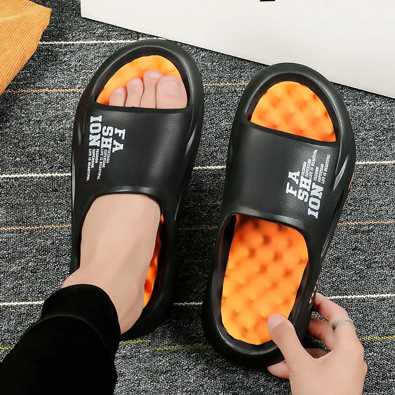 Summer Men Massage Slippers Indoor Outdoor Sandals Beach Casual Shoes Soft Sole Slides Men Flip-Flops Men's Sandals Big Size 47