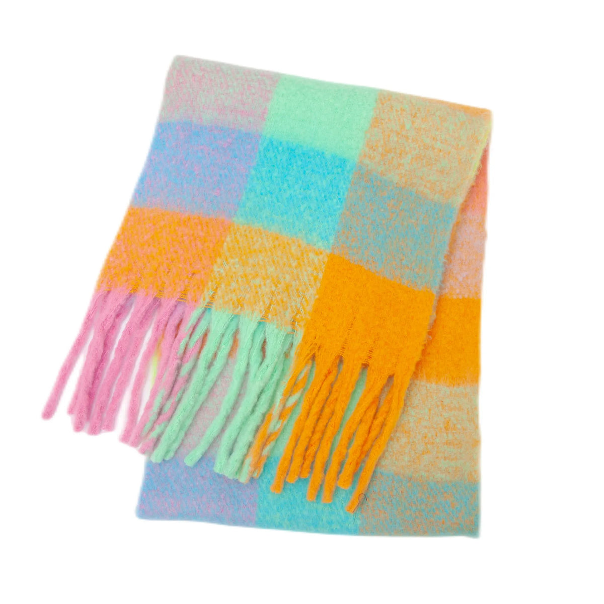 2026 Winter Thick Warm Scarf Women Cashmere Shawl and Wraps Pashmina Neckerchief Bufanda Female Rainbow Hairy Tessel Echarpe New