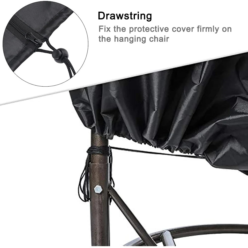 Funda para silla colgante, protector de muebles, impermeable con cremallera, resistente a la lluvia, al óxido, duradero, anti-UV, a prueba de viento, para jardín.