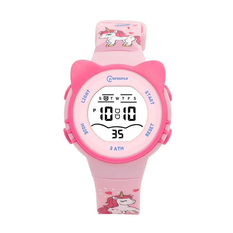 Children Watch Girls Cute Cartoon Electronic Watches Waterproof Alarm Clock Multi Functional Boys Student Wristwatch