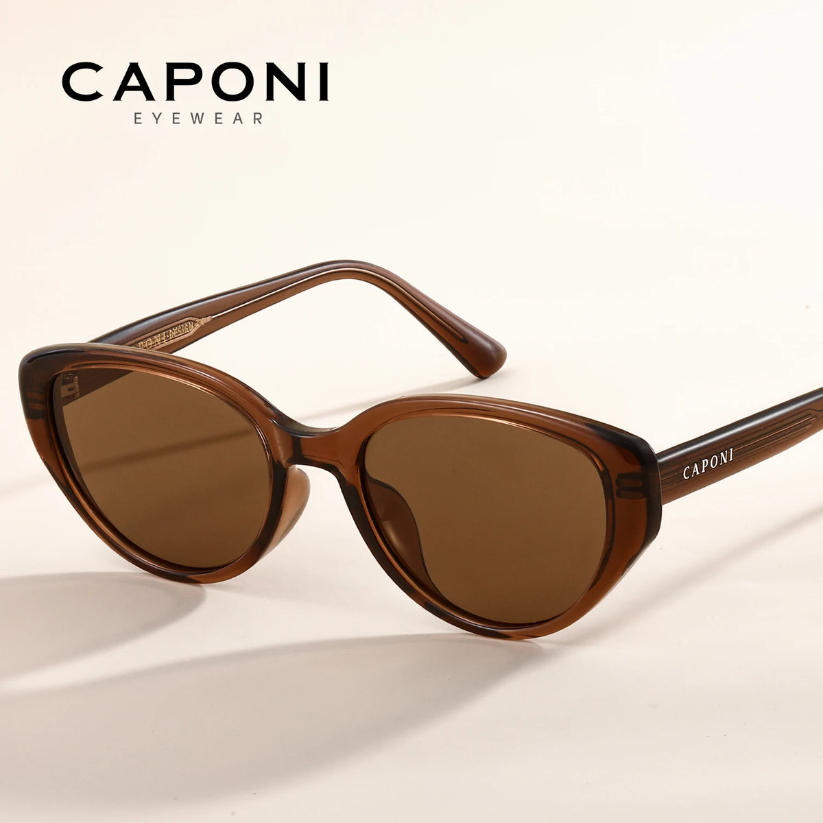 Gafas de sol para mujer CAPONI ojo de gato polarizadas con lentes marrones UV400