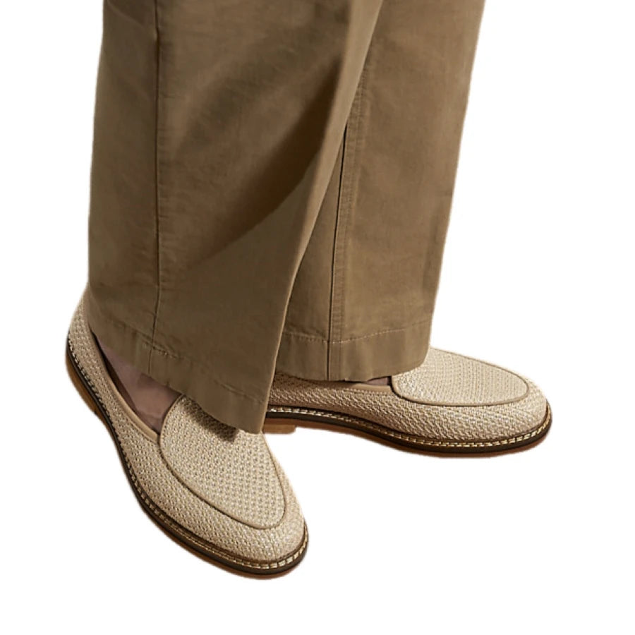 Mocasines de verano para hombre en piel genuina con ante y cuerda de cáñamo