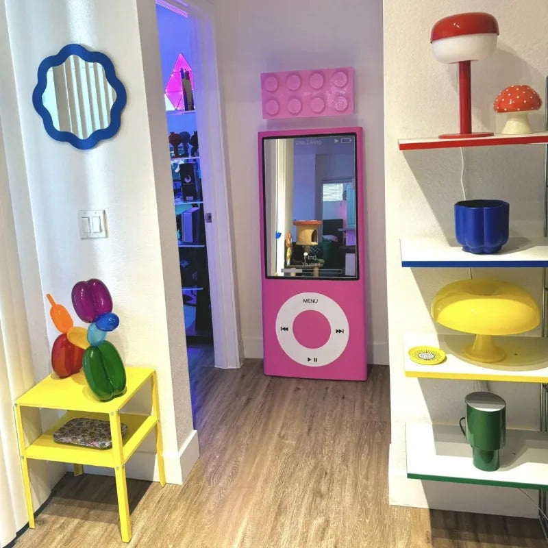 Retro Full-Length Mirror Full-Body Home Bedroom Floor-To-Ceiling Creative Personalized Full-Length Mirror Opening Shop