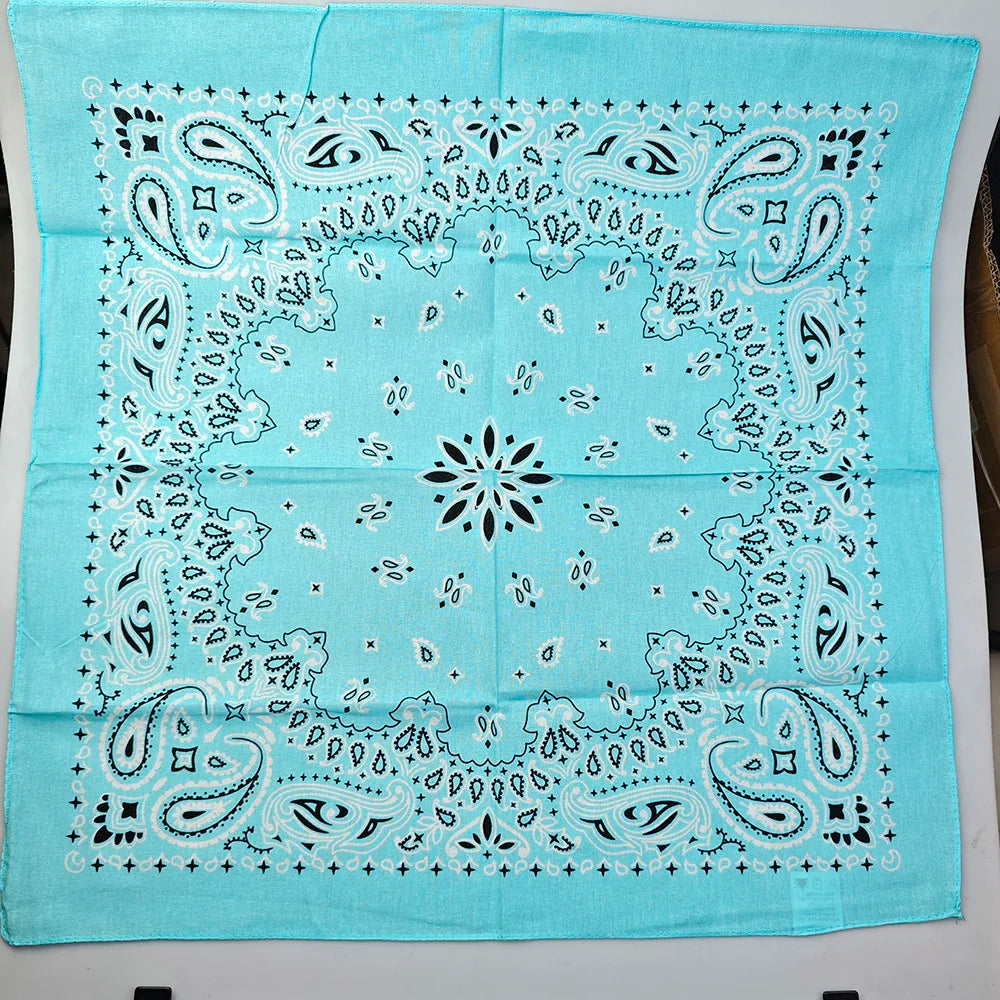 New Fashion Hip Hop 100% Cotton Bandana Square Scarf 55cm*55cm Black Red Paisley Headband Printed for Women/Men/Boys/Girls