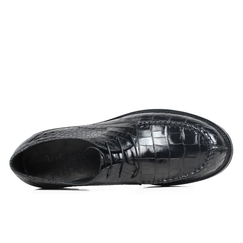 Zapatos de vestir para hombre de piel de cocodrilo - Duraderos, cómodos, transpirables y elegantes