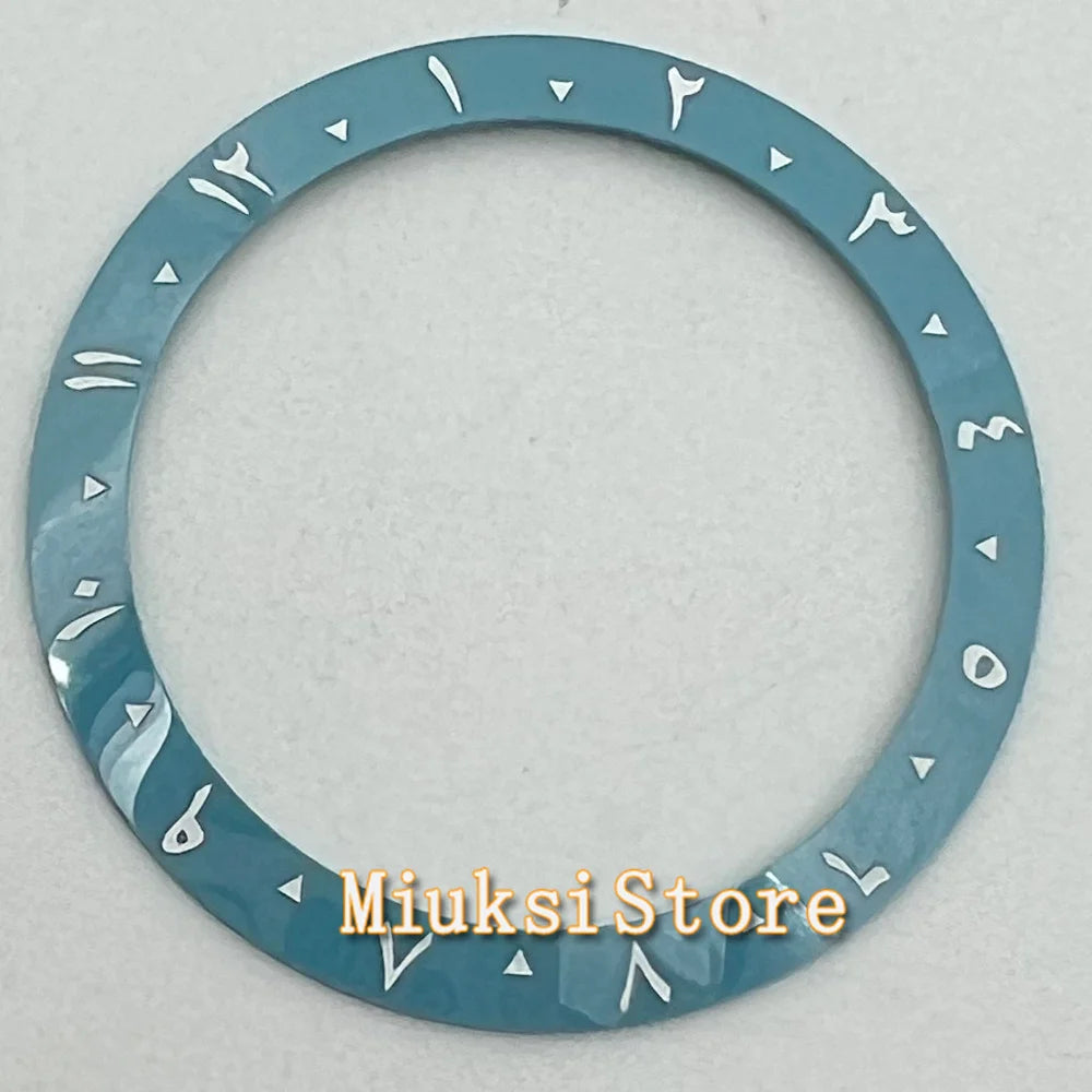 Inserto de bisel de cerámica negro, azul, blanco y verde de 38 mm para reloj automático para hombre Submariner de 40 mm