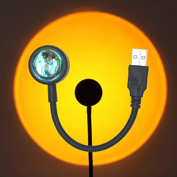 1x USB solnedgångslampa LED regnbåge neon nattlampa projektor fotografi vägg stämningsbelysning för sovrum hem rumsdekoration present