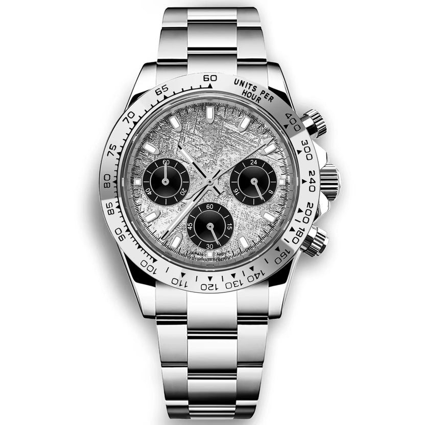 Spersonalizowany męski luksusowy zegarek kwarcowy 39 mm, chronograf, modny, szafirowy, sportowy, bransoleta ze stali, zegarek na rękę Corgeut