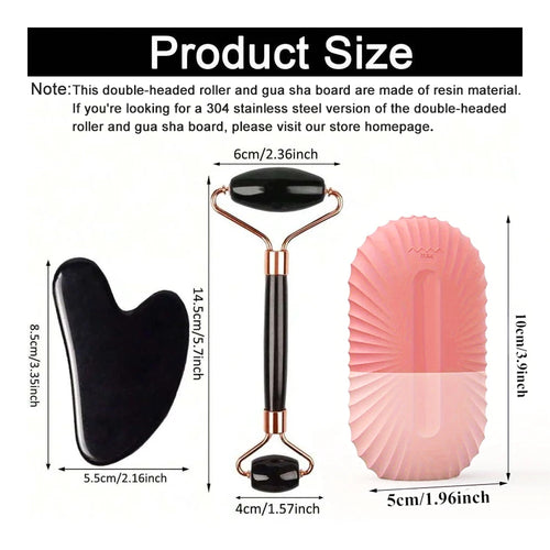 1/2/3pcs Ice Face Roller Facial Skincare Ice Roller Facial Roller GuaSha Face Tool Set Face Massage Roller Lifting Contouring