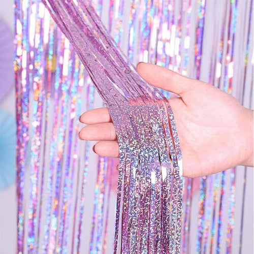 1PC 78.74 inch Party Backdrop Curtains Glitter  Tinsel Fringe Foil Curtain Birthday Wedding Decoration Adult Anniversary Decor