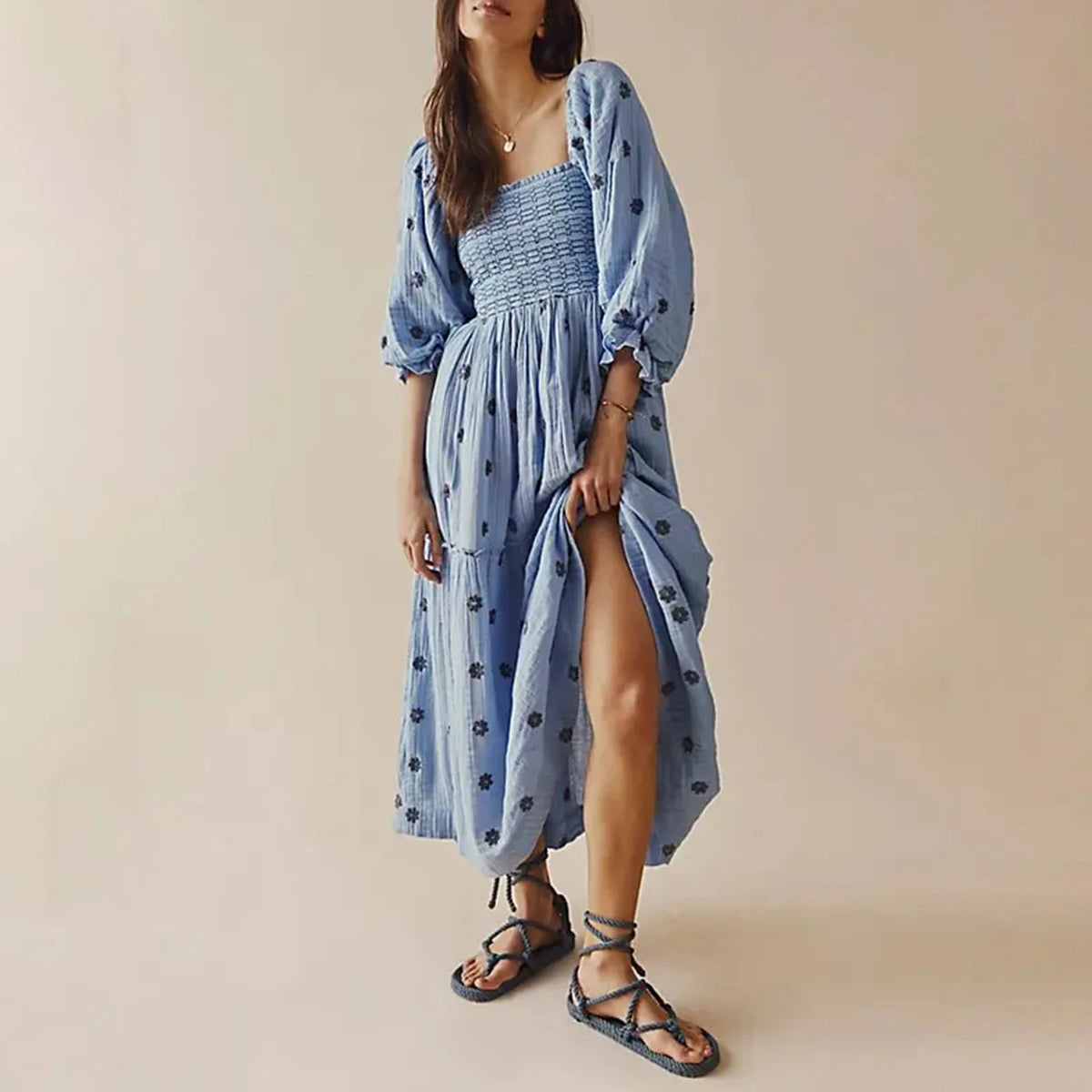 Combhasaki Women's Summer Casual Long Dress 3D