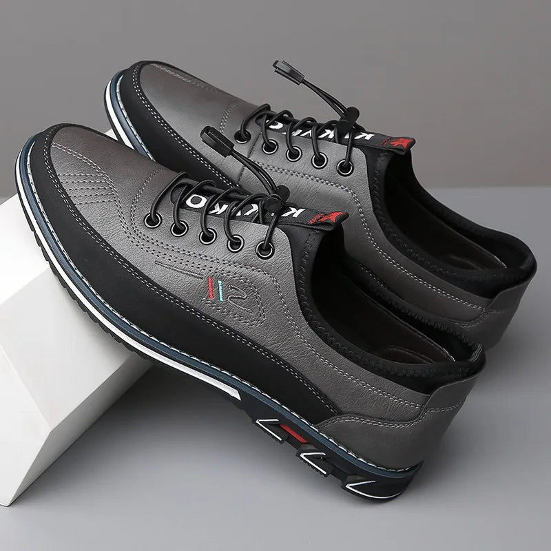 New Men's Leather Flat Casual Shoes Soft Sole Slip on Loafers Business Formal Shoes for Men Custom Casual Shoes