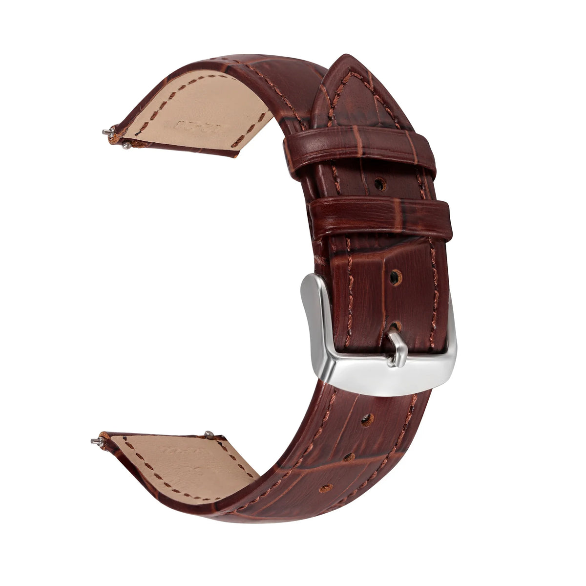 Correa de reloj UTHAI Z20 con patrón de cocodrilo, 14 mm, 16 mm, 18 mm, 20 mm, 22 mm, 24 mm, con hebilla de metal plateado, correa para reloj de mujer y hombre