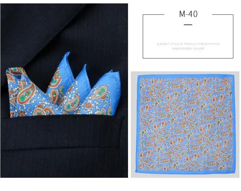 Men Silk Pocket Square British Style Suit Chest Flower Wedding Fashion Business Formal