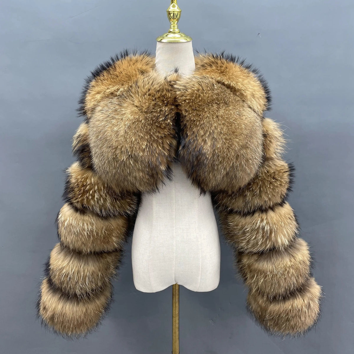 MISSJANEFUR 2022 New Fur Coat Women Cropped Luxury Real Silver Fox Fur Jacket Fashion Warm Custom Natural Raccoon Fur Winter