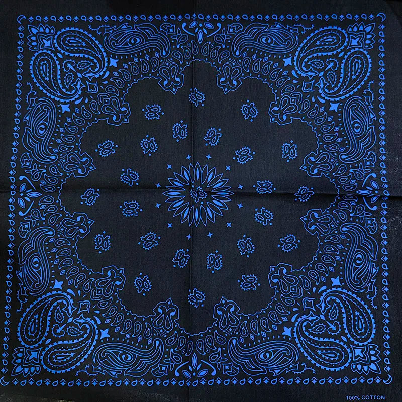 New Fashion Hip Hop 100% Cotton Bandana Square Scarf 55cm*55cm Black Red Paisley Headband Printed for Women/Men/Boys/Girls