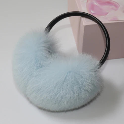 Real Fox Raccoon Fur Hang Ear Cover Warm Winter Earmuffs Headwear Ear Muffs Earmuffs Cold Ear Warmer Ear Protection Headband