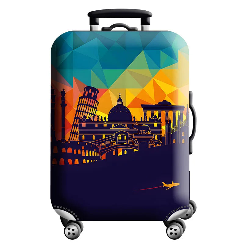 Thick Elastic World Map Luggage Protective Cover Zipper Suit for 18-32 Inch Bag Suitcase Covers Trolley Cover Travel Accessories