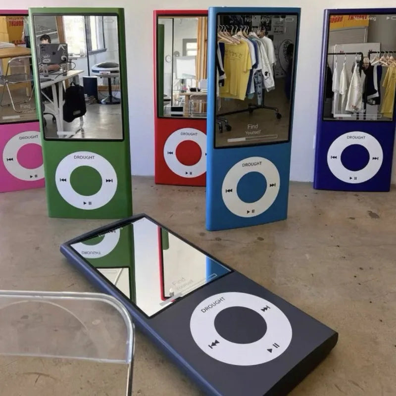 Retro Full-Length Mirror Full-Body Home Bedroom Floor-To-Ceiling Creative Personalized Full-Length Mirror Opening Shop