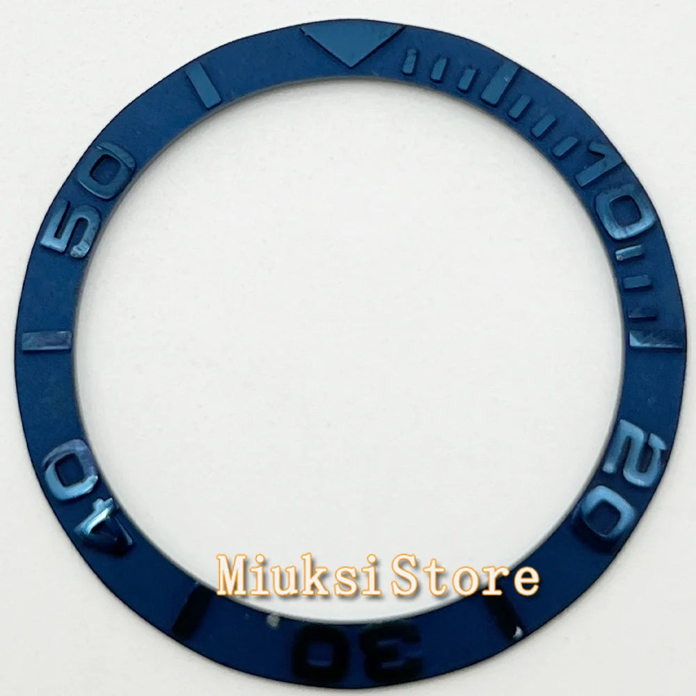 Inserto de bisel de cerámica negro, azul, blanco y verde de 38 mm para reloj automático para hombre Submariner de 40 mm