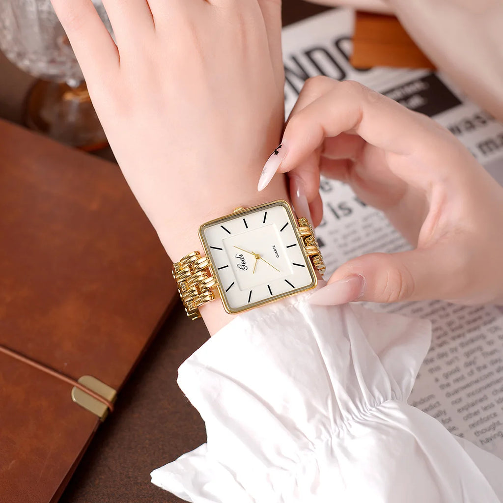 Ultra-Thin Waterproof Square Couple Watches Stainless Steel