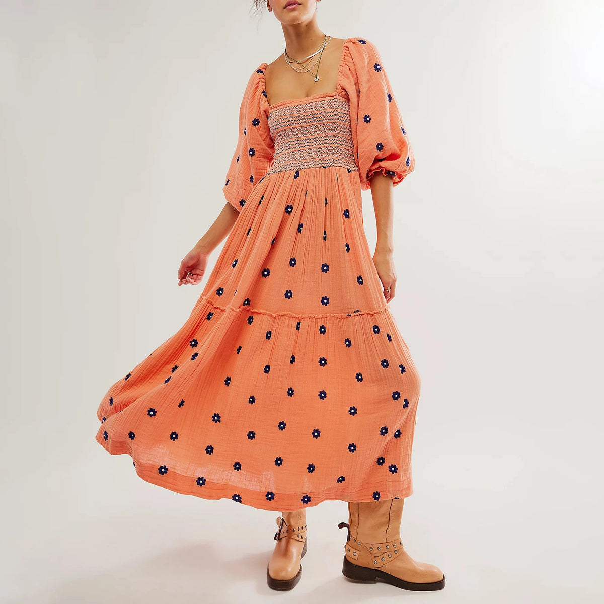 Combhasaki Women's Summer Casual Long Dress 3D