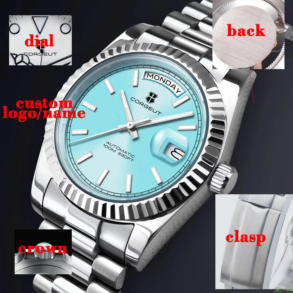 36/39mm Custom New Design  Black Dial Mechanical Wristwatches Luxury NH36 10BARS Sapphire St1644 Movement Watch for Men
