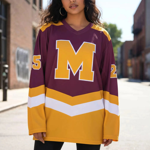 2026 Summer New 3D Personalized M Breathable Women's Y2K Ice Hockey Jersey Orange Ice Hockey Sports Long Sleeve