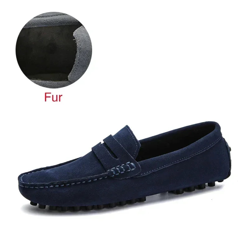 Zapatos casuales para hombre DEKABR talla 49, zapatos de moda para hombre, mocasines de cuero genuino, zapatos planos sin cordones, calzado de conducción para hombre