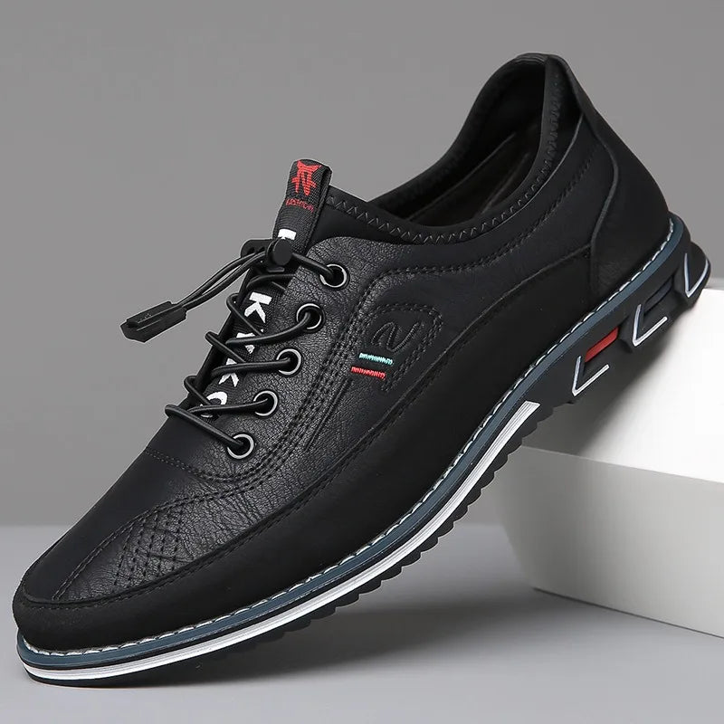 New Men's Leather Flat Casual Shoes Soft Sole Slip on Loafers Business Formal Shoes for Men Custom Casual Shoes