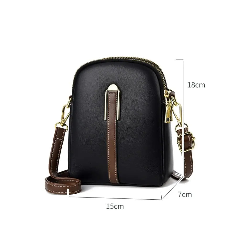 Retro Mini Women's PU Leather Crossbody Shoulder Bag with Zipper