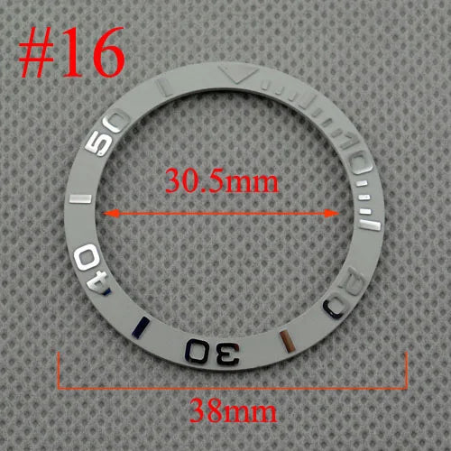 Inserto de bisel de cerámica negro, azul, blanco y verde de 38 mm para reloj automático para hombre Submariner de 40 mm