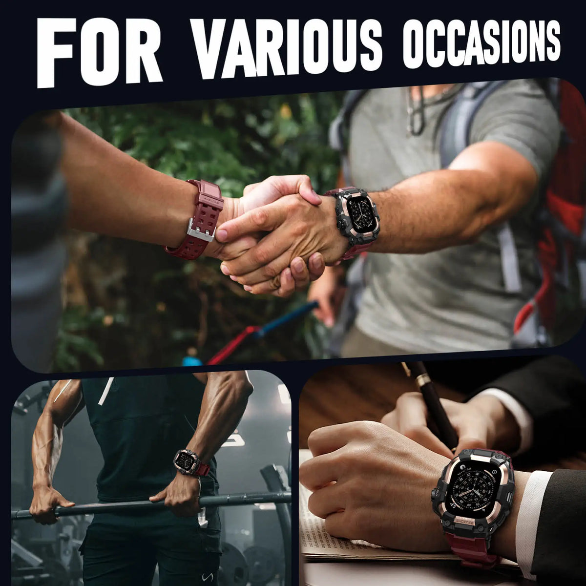 Rugged Case With Band for Apple Watch 49mm 44mm 45mm 46mm